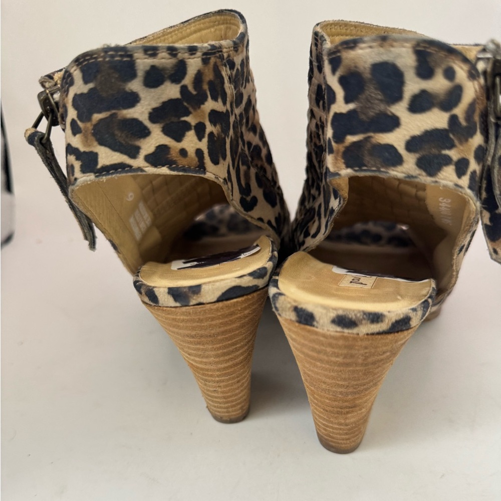 Paul Green US 8.5 Cayanne Cheetah Peep Toe High Heel Block Heels‎ Sandals Boots - Picture 8 of 11